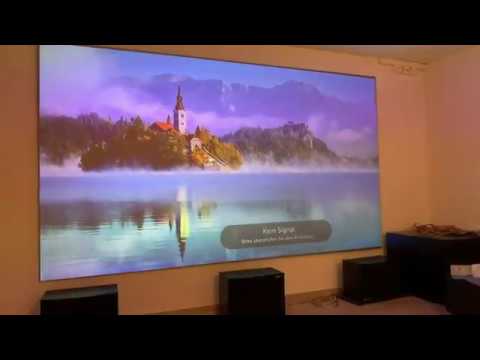 Projection screen for high-quality home theater setup.