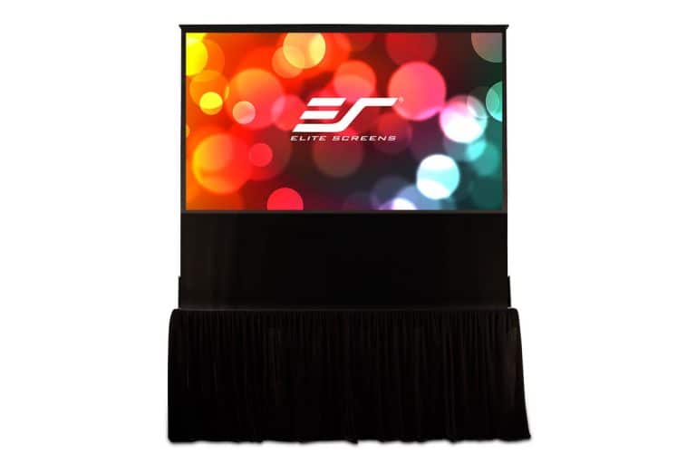 Projection screen for stage performances and presentations.