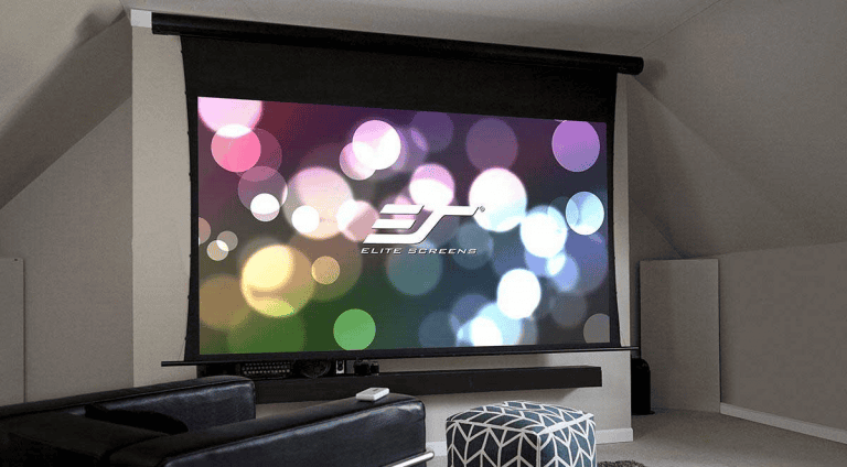 Quality projection screen for home theater setups and presentations. Perfect for the Saker Tab-Tensi.
