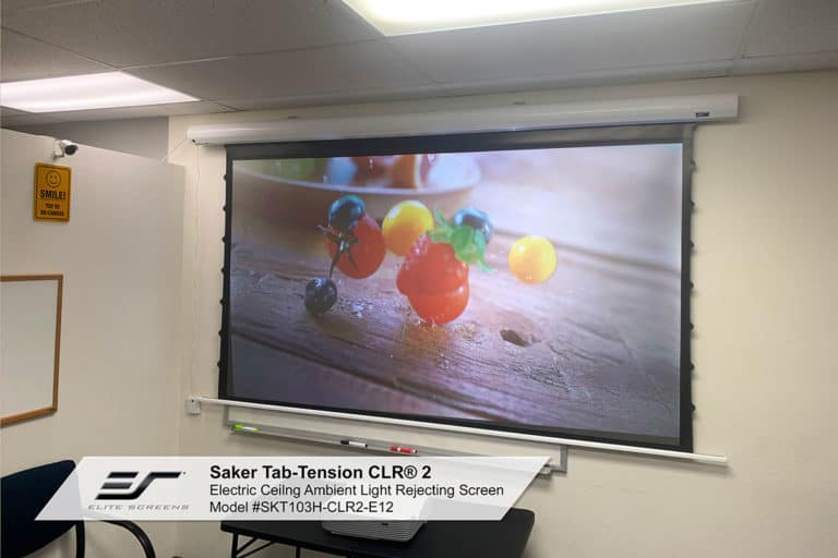 Projection screen for home theater and presentations.