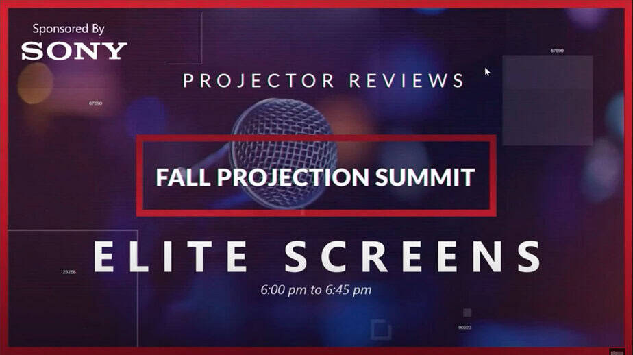 Fall Projection Summit event banner showcasing elite projection screens for presentations.