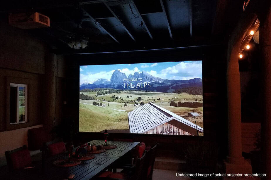 Projection screen for home theater and presentations.