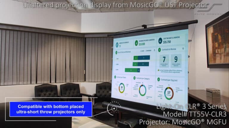 Elite Screens Light-On CLR® 3 Series | Portable Ceiling Light Rejecting Projector Screen