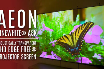 Elite Screens Aeon CineWhite® A8K Acoustically Transparent UHD EDGE FREE® Projector Screen