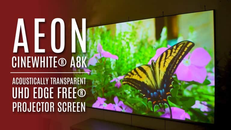 Elite Screens Aeon CineWhite® A8K Acoustically Transparent UHD EDGE FREE® Projector Screen