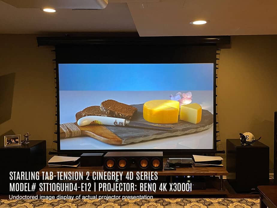 Quality projection screen ideal for home theater setups and presentations. Perfect for enjoying movi.