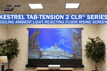 Elite Screens Kestrel Tab-Tension 2 CLR® Ceiling Light Rejecting Floor-Rising UST Projector Screen