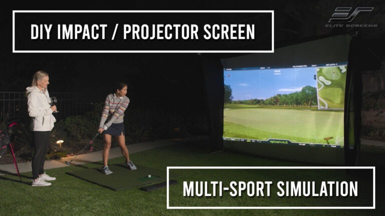 Quality DIY impact projector screen for multi-sport simulation and outdoor golf practice.