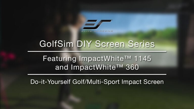 GolfSim DIY impact screen for golf simulation and multi-sport use, featuring ImpactWhite™ 1145 and 3.