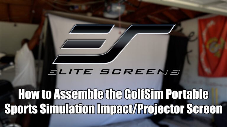 Step-by-step guide to assembling the GolfSim portable projector screen for sports simulation.