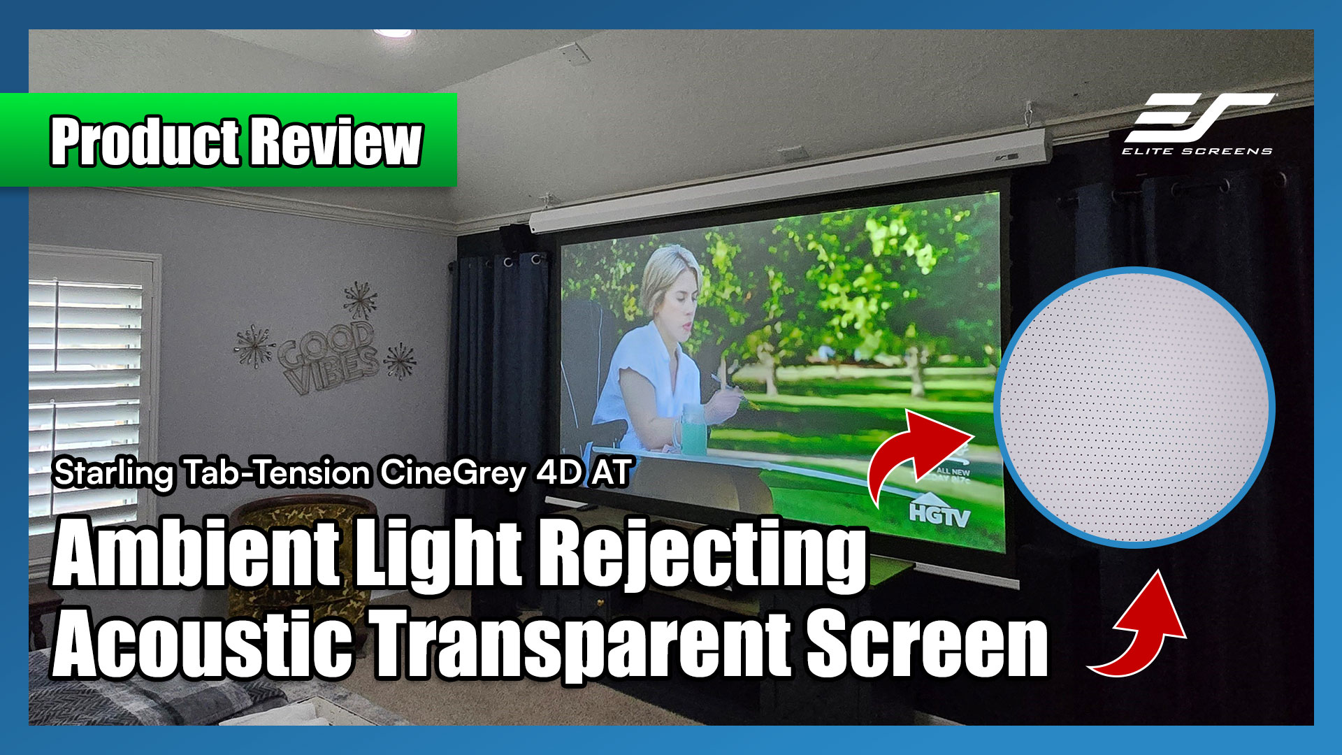 Elite Screens CineGrey 4D AT Review | CLR/ALR + Acoustic Transparent Screen in Action