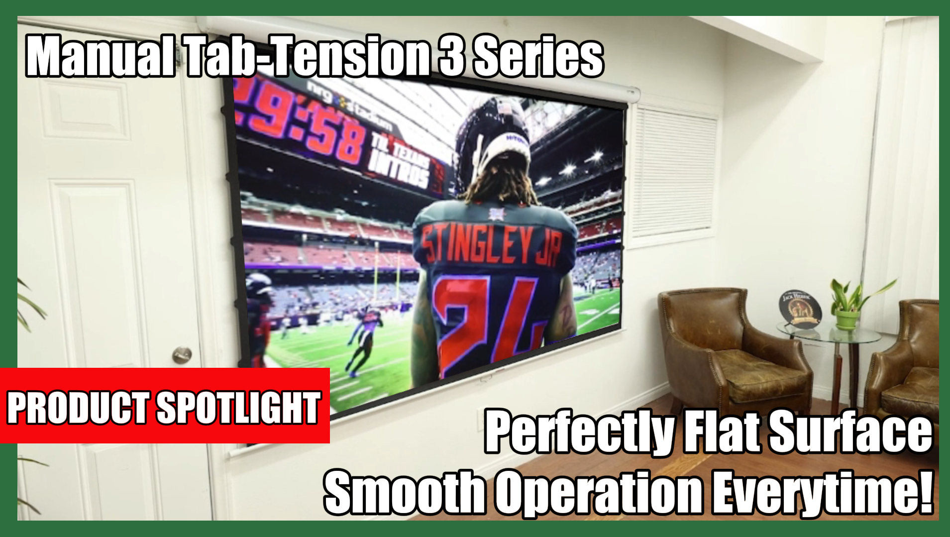 Elite Screens Manual Tab-Tension 3 Series – Smooth, Flat & Precise Viewing