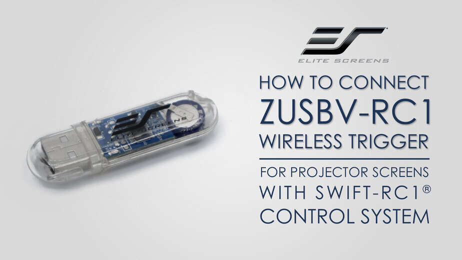 Wireless trigger ZUSBV-RC1 for projector screens with SWIFT-RC1 control system.