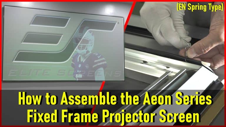 Step-by-step guide to assembling the Aeon Series fixed frame projector screen.